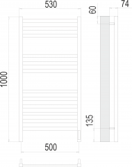 Полотенцесушитель TERMINUS Енисей П12 500х1000 электро (sensor quick touch)