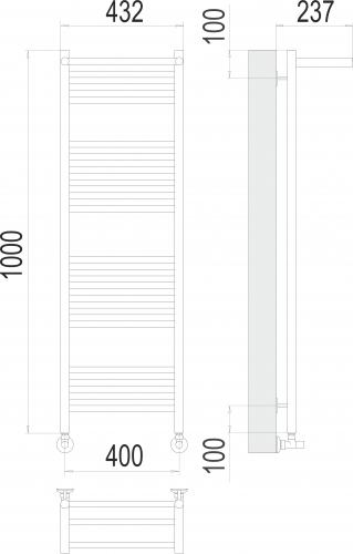 Полотенцесушитель TERMINUS Аврора с/п П20 400х1000
