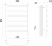 Полотенцесушитель TERMINUS Виктория П6 500х650 Электро (quick touch)