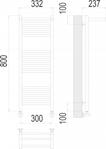 Полотенцесушитель TERMINUS Аврора с/п П16 300х800