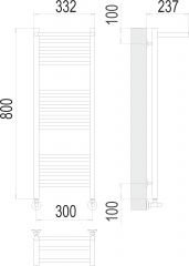 Полотенцесушитель TERMINUS Аврора с/п П16 300х800