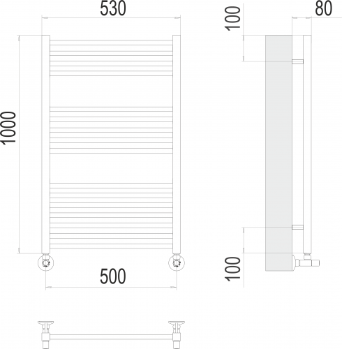 Полотенцесушитель TERMINUS Сицилия П16 500х1000