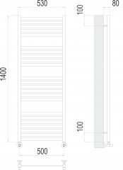 Полотенцесушитель TERMINUS Тоскана П23 500х1400
