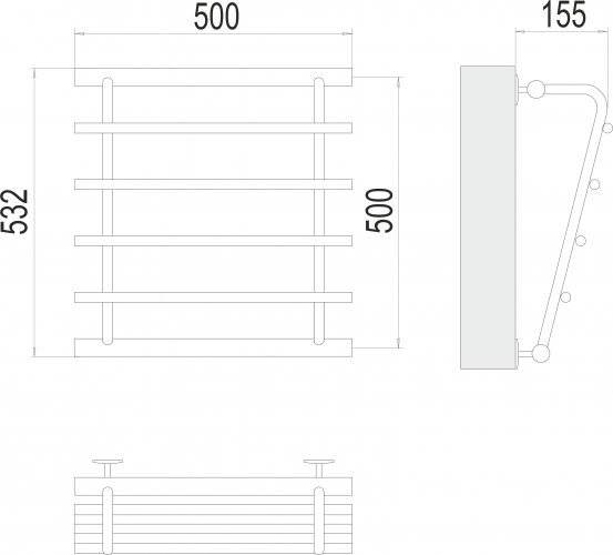 Полотенцесушитель TERMINUS Каскад П4 500х500