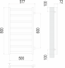 Полотенцесушитель TERMINUS Аврора П8 500х800 бп600