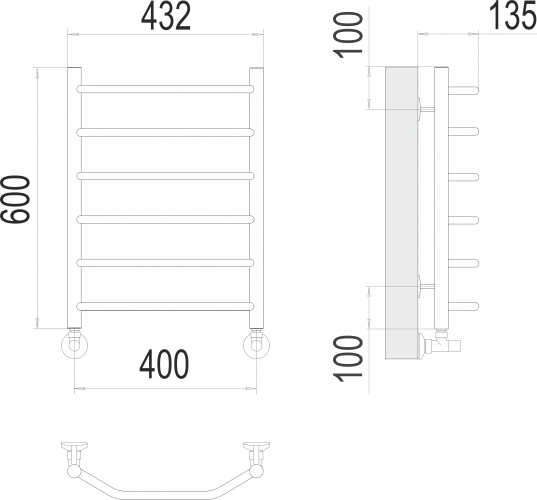 Полотенцесушитель TERMINUS Виктория П6 400х600