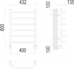 Полотенцесушитель TERMINUS Виктория П6 400х600