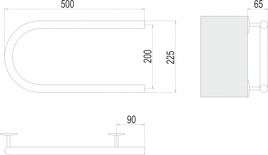 Полотенцесушитель TERMINUS Электро 25 П-обр 500х200