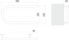 Полотенцесушитель TERMINUS Электро 25 П-обр 500х200