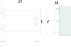 Полотенцесушитель TERMINUS Электро 25 М-обр 600х350