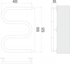 Полотенцесушитель TERMINUS Электро 25 М-обр 400х500