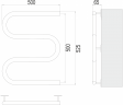 Полотенцесушитель TERMINUS Электро 25 М-обр 500х500