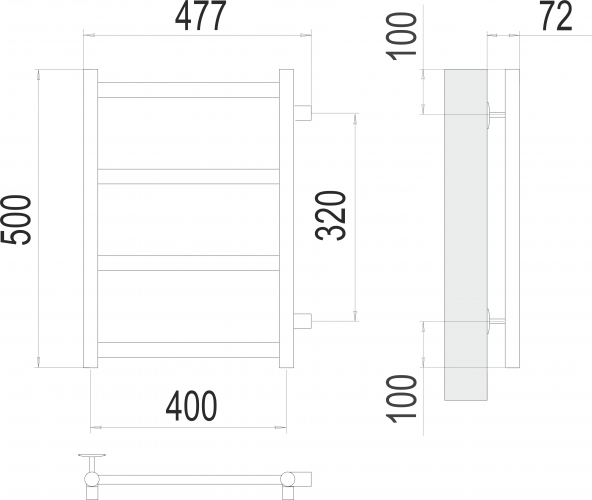 Полотенцесушитель TERMINUS Аврора П4 400х500 бп320