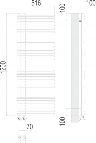 Полотенцесушитель TERMINUS Астра П24 70х1200