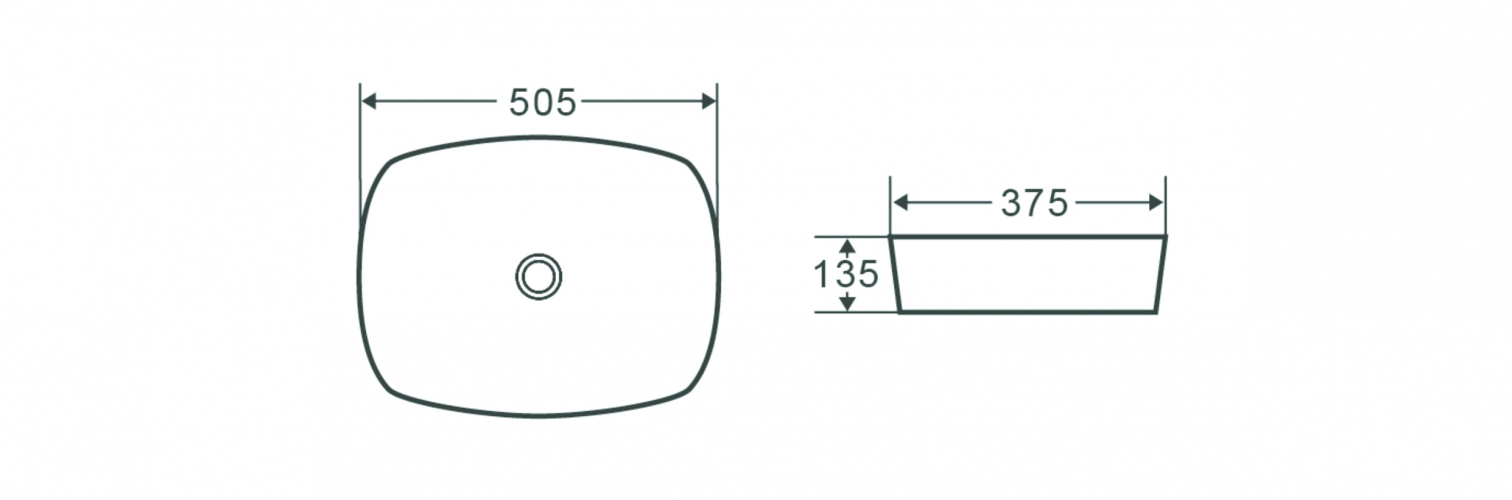 Раковина накладная Terminus Ното 505х375х135