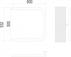 Полотенцесушитель TERMINUS П-обр AISI 32х2 500х600