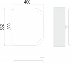 Полотенцесушитель TERMINUS П-обр AISI 32х2 500х400