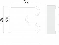 Полотенцесушитель TERMINUS М-обр AISI 32х2 500х700