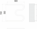 Полотенцесушитель TERMINUS М-обр AISI 32х2 500х600