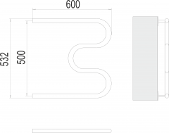 Полотенцесушитель TERMINUS М-обр AISI 32х2 500х600