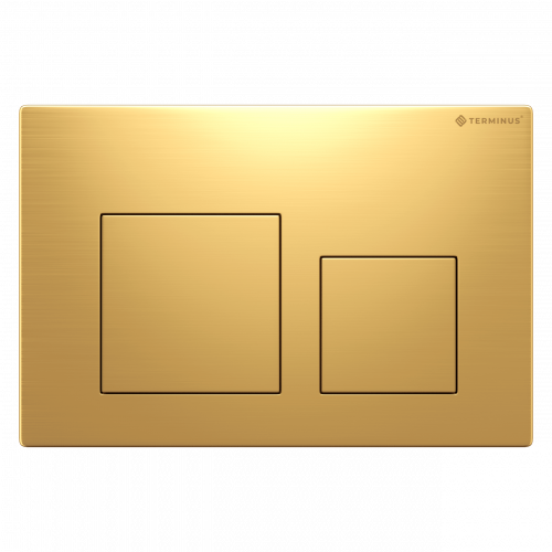Клавиша смыва для инсталляции Terminus Classic кнопка квадрат цвет брашированное золото