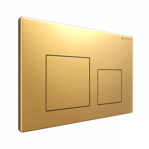 Клавиша смыва для инсталляции Terminus Classic кнопка квадрат цвет брашированное золото