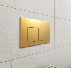 Клавиша смыва для инсталляции Terminus Classic кнопка квадрат цвет брашированное золото