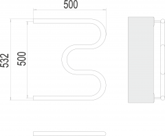Полотенцесушитель TERMINUS М-обр AISI 32х2 500х500