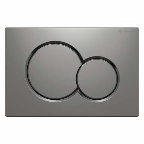 Клавиша смыва для инсталляции Terminus Classic кнопка двойной круг цвет матовый хром