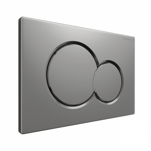 Клавиша смыва для инсталляции Terminus Classic кнопка двойной круг цвет матовый хром