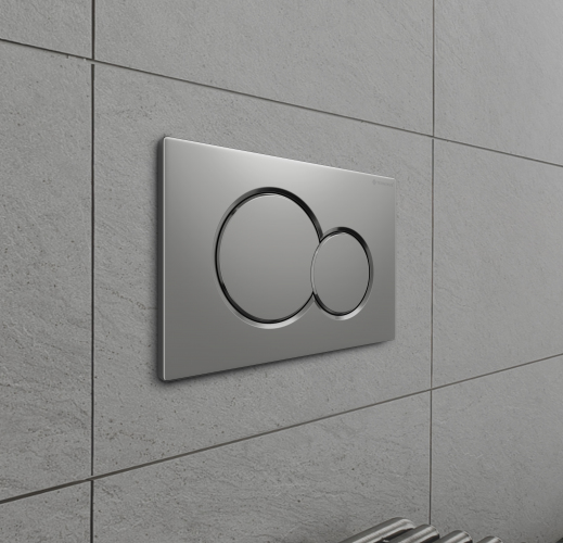 Клавиша смыва для инсталляции Terminus Classic кнопка двойной круг цвет матовый хром