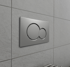 Клавиша смыва для инсталляции Terminus Classic кнопка двойной круг цвет матовый хром