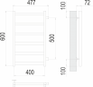 Полотенцесушитель TERMINUS Аврора П6 400х600 бп500