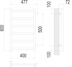 Полотенцесушитель TERMINUS Аврора П6 400х600 бп500