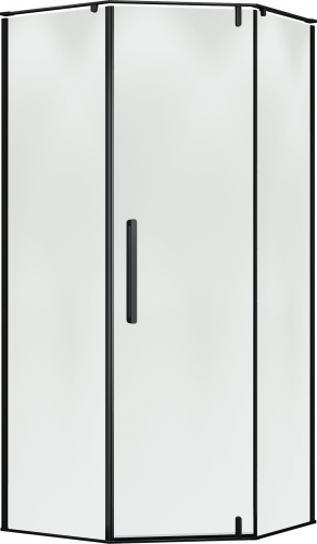 Душевой уголок распашной Terminus Альба 04 1000х1000х2200 трапеция чёрный