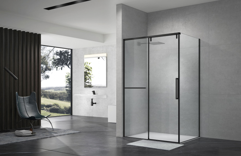 Душевой уголок слайдер Terminus Альба 02 900х1200х2200 прямоугольник чёрный