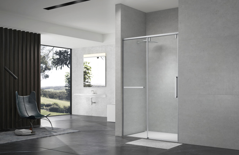 Душевая дверь в нишу слайдер Terminus Альба 01 1400х2200 хром