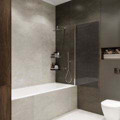 Шторка на ванну распашная Terminus Ното 02 1500х700 проф.хром тонированная