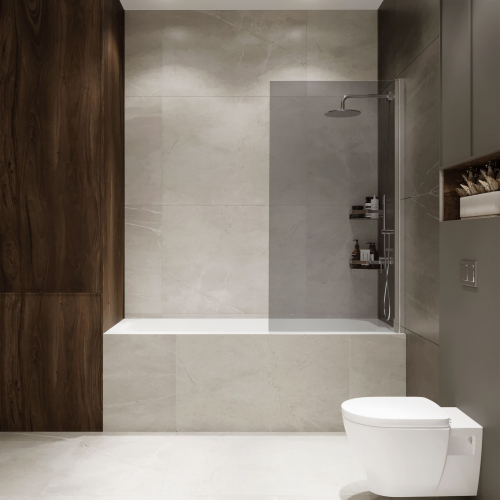 Шторка на ванну распашная Terminus Ното 02 1500х700 проф.хром тонированная