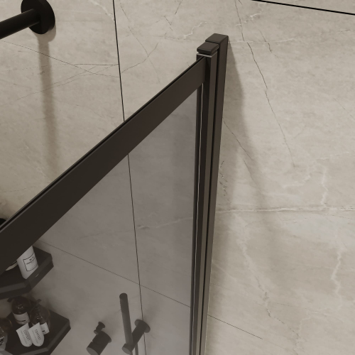 Шторка на ванну слайдер Terminus Ното 01 1500х900 проф.черный тонированная