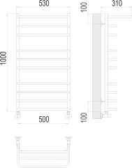 Полотенцесушитель TERMINUS Арктур П10 500х1000