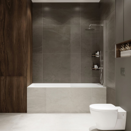 Шторка на ванну распашная Terminus Ното 02 1500х700 проф.хром