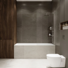 Шторка на ванну распашная Terminus Ното 02 1500х700 проф.хром