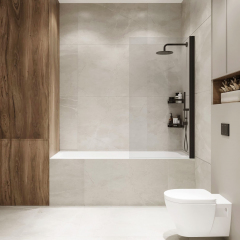 Шторка на ванну распашная Terminus Ното 02 1500х700 проф.черный