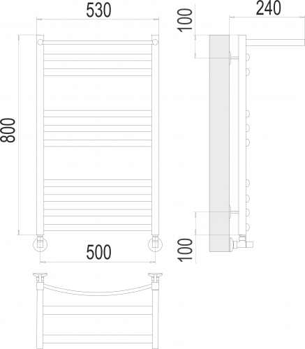 Полотенцесушитель TERMINUS Енисей с/п П10 500х800