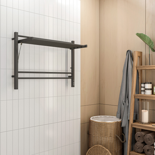 Полотенцесушитель TERMINUS Горизонт П8 800х600 электро КС ЧЕРНЫЙ МУАР (sensor quick touch)