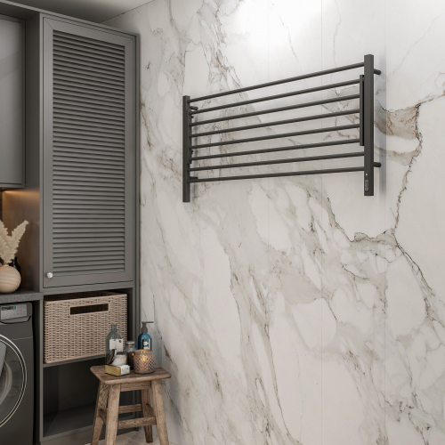 Полотенцесушитель TERMINUS Горизонт П8 1200х600 электро КС ЧЕРНЫЙ МУАР (sensor quick touch)