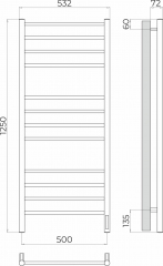 Полотенцесушитель TERMINUS Аврора П12 500х1250 Электро (quick touch)