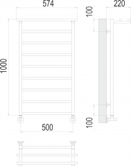 Полотенцесушитель TERMINUS Контур с/п П9 500х1000
