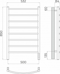 Полотенцесушитель TERMINUS Классик П8 500х850 Электро (quick touch)